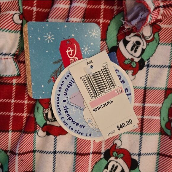 NWT DISNEY MICHL6Y MOUSE CHRISTMAS NIGHTGOWN SZ.10 - Picture 3 of 4